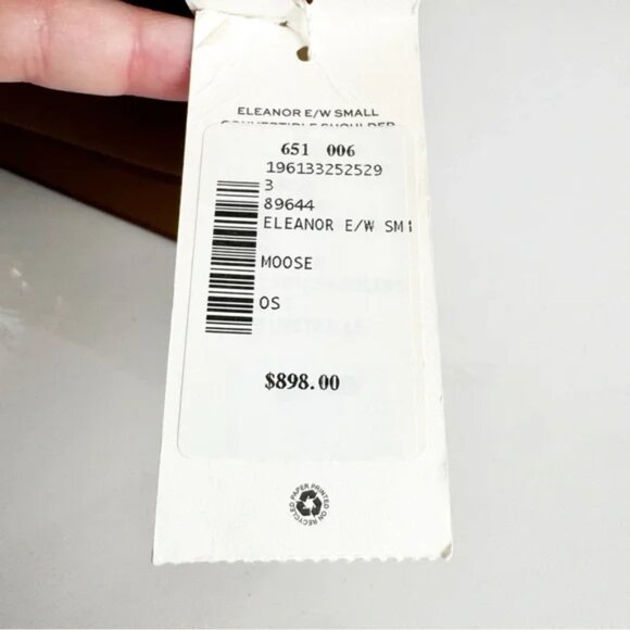 NWT Tory Burch Women's Small Eleanor Wide Convertible Shoulder Bag in Moose - Picture 9 of 9